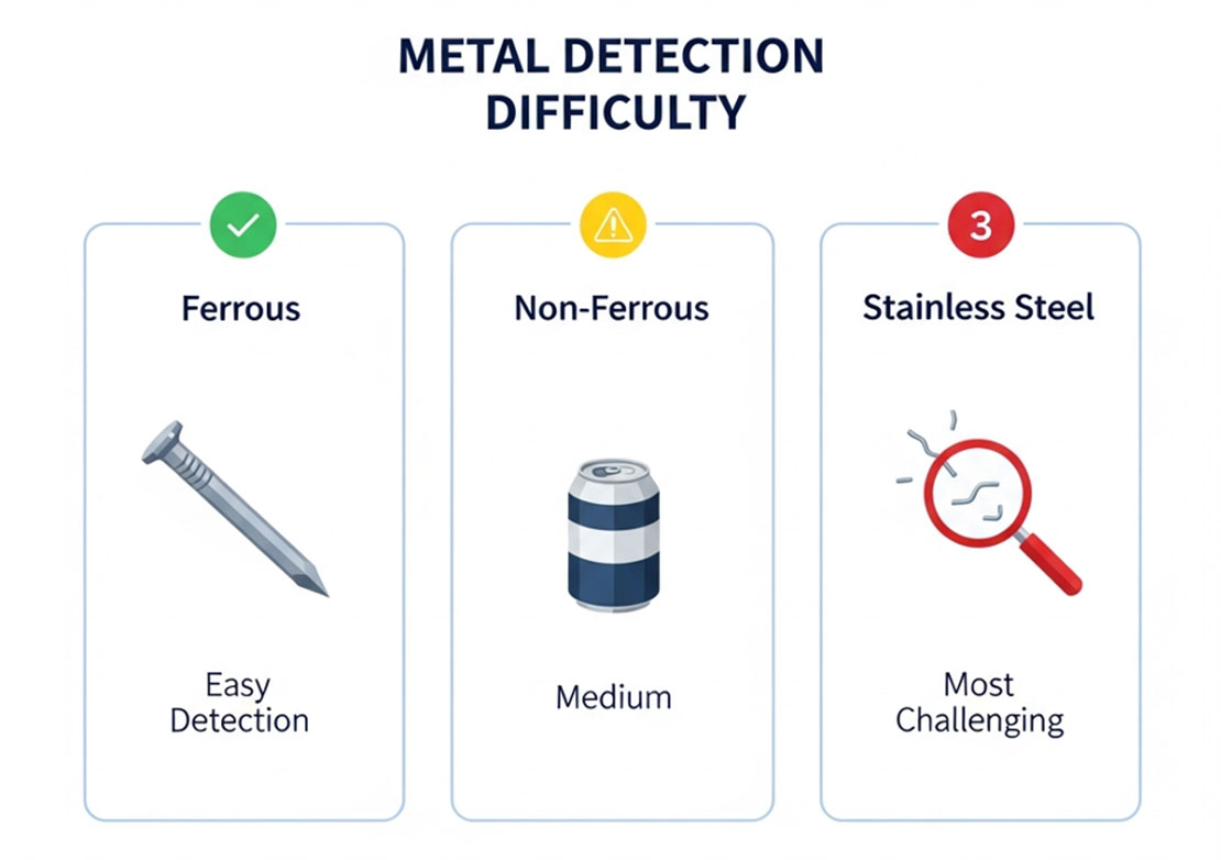 What Types of Metals Can Food Metal Detectors Identify?